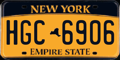 NY license plate HGC6906