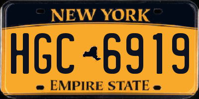 NY license plate HGC6919