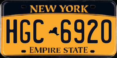 NY license plate HGC6920