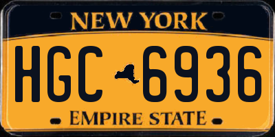 NY license plate HGC6936