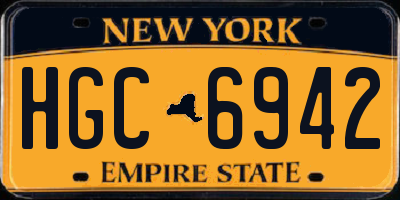 NY license plate HGC6942