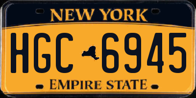 NY license plate HGC6945