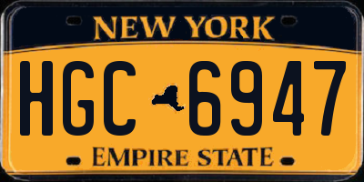 NY license plate HGC6947