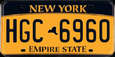 NY license plate HGC6960