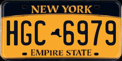 NY license plate HGC6979