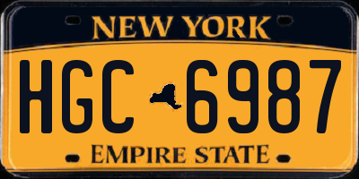 NY license plate HGC6987