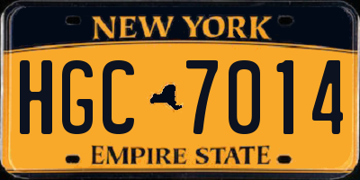 NY license plate HGC7014