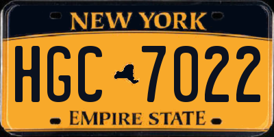 NY license plate HGC7022