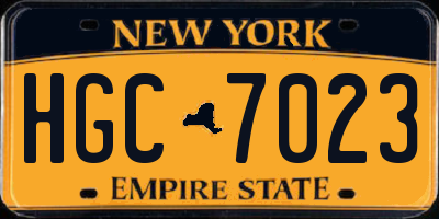 NY license plate HGC7023