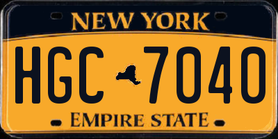 NY license plate HGC7040