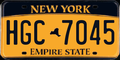 NY license plate HGC7045