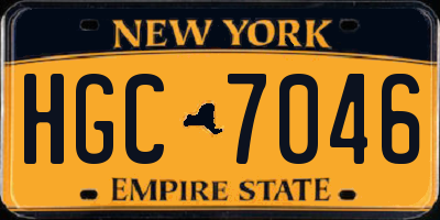 NY license plate HGC7046
