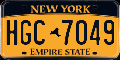 NY license plate HGC7049