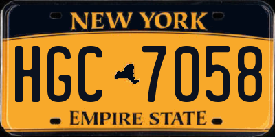 NY license plate HGC7058