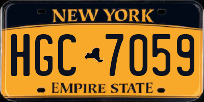 NY license plate HGC7059