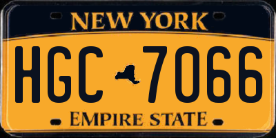 NY license plate HGC7066