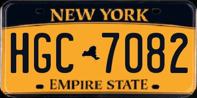 NY license plate HGC7082