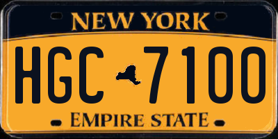 NY license plate HGC7100