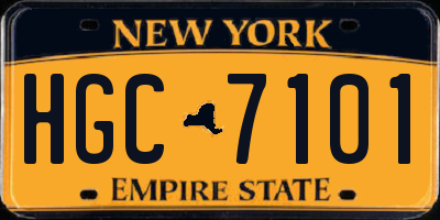 NY license plate HGC7101