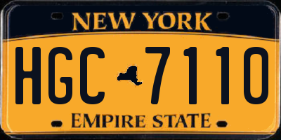 NY license plate HGC7110