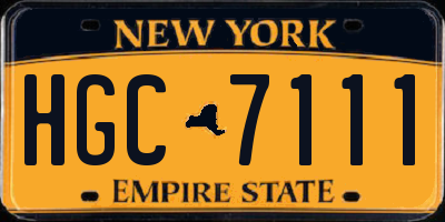 NY license plate HGC7111