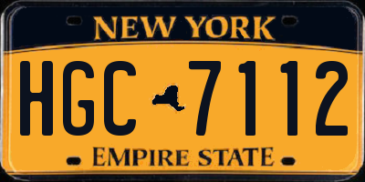 NY license plate HGC7112