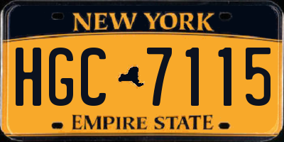 NY license plate HGC7115