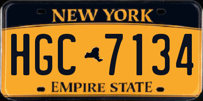 NY license plate HGC7134
