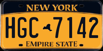 NY license plate HGC7142