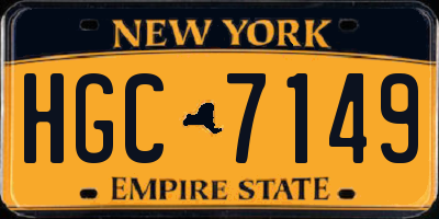 NY license plate HGC7149