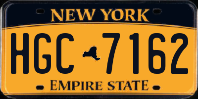 NY license plate HGC7162