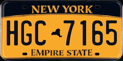 NY license plate HGC7165