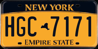 NY license plate HGC7171