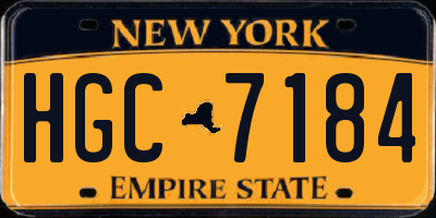 NY license plate HGC7184