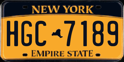 NY license plate HGC7189