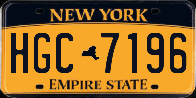 NY license plate HGC7196