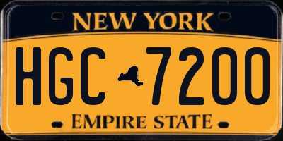 NY license plate HGC7200