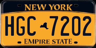 NY license plate HGC7202