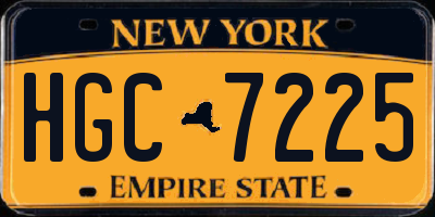 NY license plate HGC7225