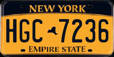 NY license plate HGC7236