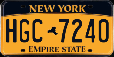 NY license plate HGC7240