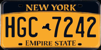 NY license plate HGC7242