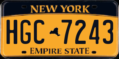 NY license plate HGC7243