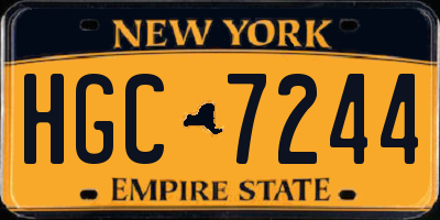 NY license plate HGC7244