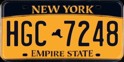 NY license plate HGC7248