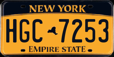 NY license plate HGC7253