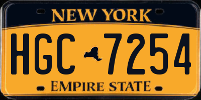 NY license plate HGC7254