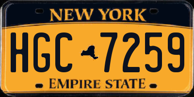 NY license plate HGC7259