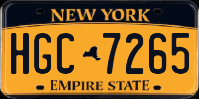 NY license plate HGC7265