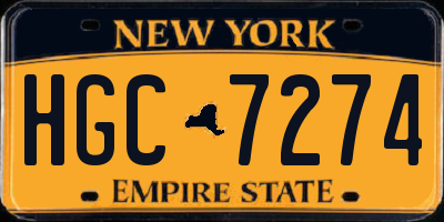 NY license plate HGC7274